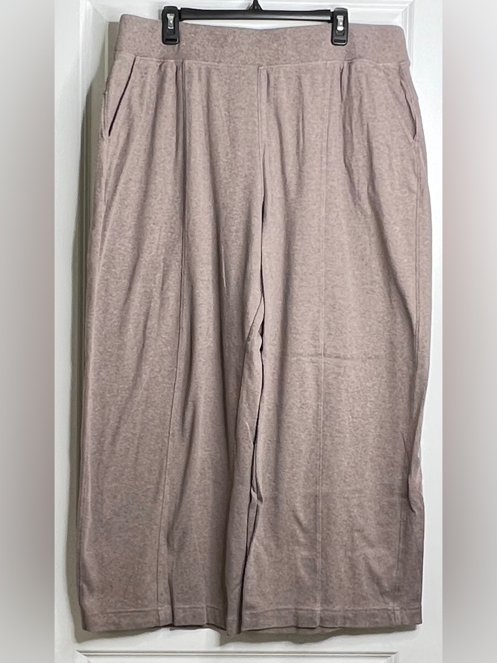 Pact XXL Heather Taupe Brown Organic Cotton Wide Leg Lounge Pants EUC Cozy